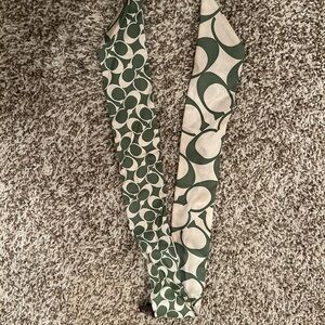 Coach Olive and Cream Patterned Scarf